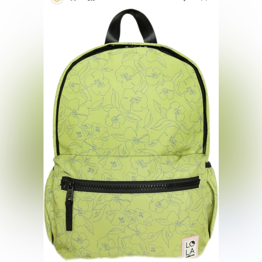 Lola California petal medium backpack citron classic bright travel casual NWT